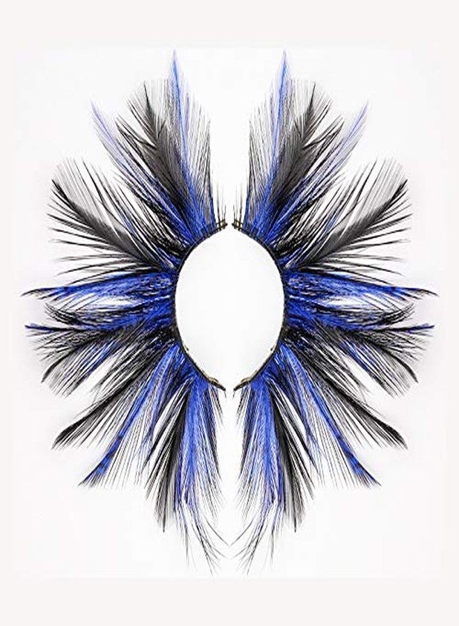 Dorisue Halloween eyelashes Double Lip Black with Blue Big Extra Long Feather eyelashes Long and Thick Exaggerated False Eyelashes Extension for Women Girls Cosplay Fancy Ball Halloween (Blue) - Image 2